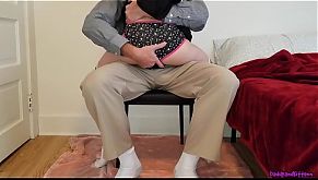 Little schoolgirl learns a deep lesson while getting tutored at home