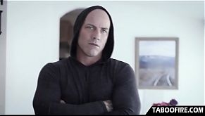 Paranoid milf fucked hard by home invader