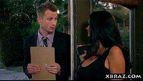 Huge boobs housewife cheating on her absent husband