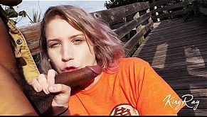 Extra Risky Quickie On Public Beach Access Boardwalk