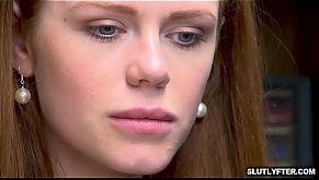 Ella Hughes sits her juicy pussy on top of his rod!