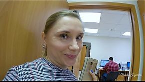 Bodystocking flashing in the office