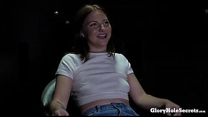 Young Teen sucks all the dicks in the black box