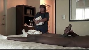 NICHE PARADE - BBW Hotel Maid Strokes Big Black Cock With White Hands