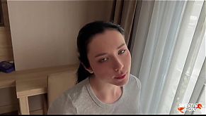 Cutie Deep Sucks and Fucks Lover till Cum in Mouth in Hotel 14 min