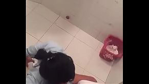 Восхитительные дамочки развлекаются в публичном туалете