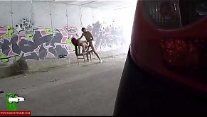 Fucking in a place between graffitis CRI126